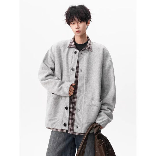 Herren Gemütliche Strickjacke mit Knopfleiste Shop Nory