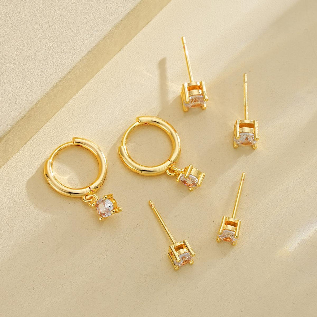 Damen Ohrringe Set mit funkelnden Zirkonia und eleganten Details Shop Nory