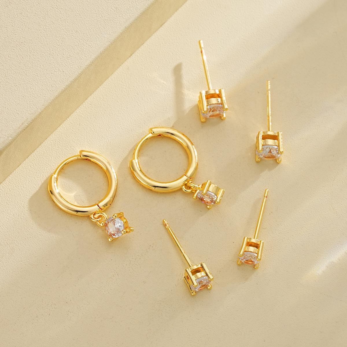 Damen Ohrringe Set mit funkelnden Zirkonia und eleganten Details Shop Nory