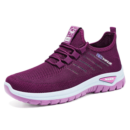 Damen nan ultraleichter Strick-Sport-Sneaker mit Elastikeinstieg, stoßdämpfender Plateau-Zwischensohle und griffiger Profillaufsohle Shop Nory