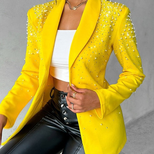Damen taillierter Abendblazer mit Perlen- und Strassbesatz Shop Nory
