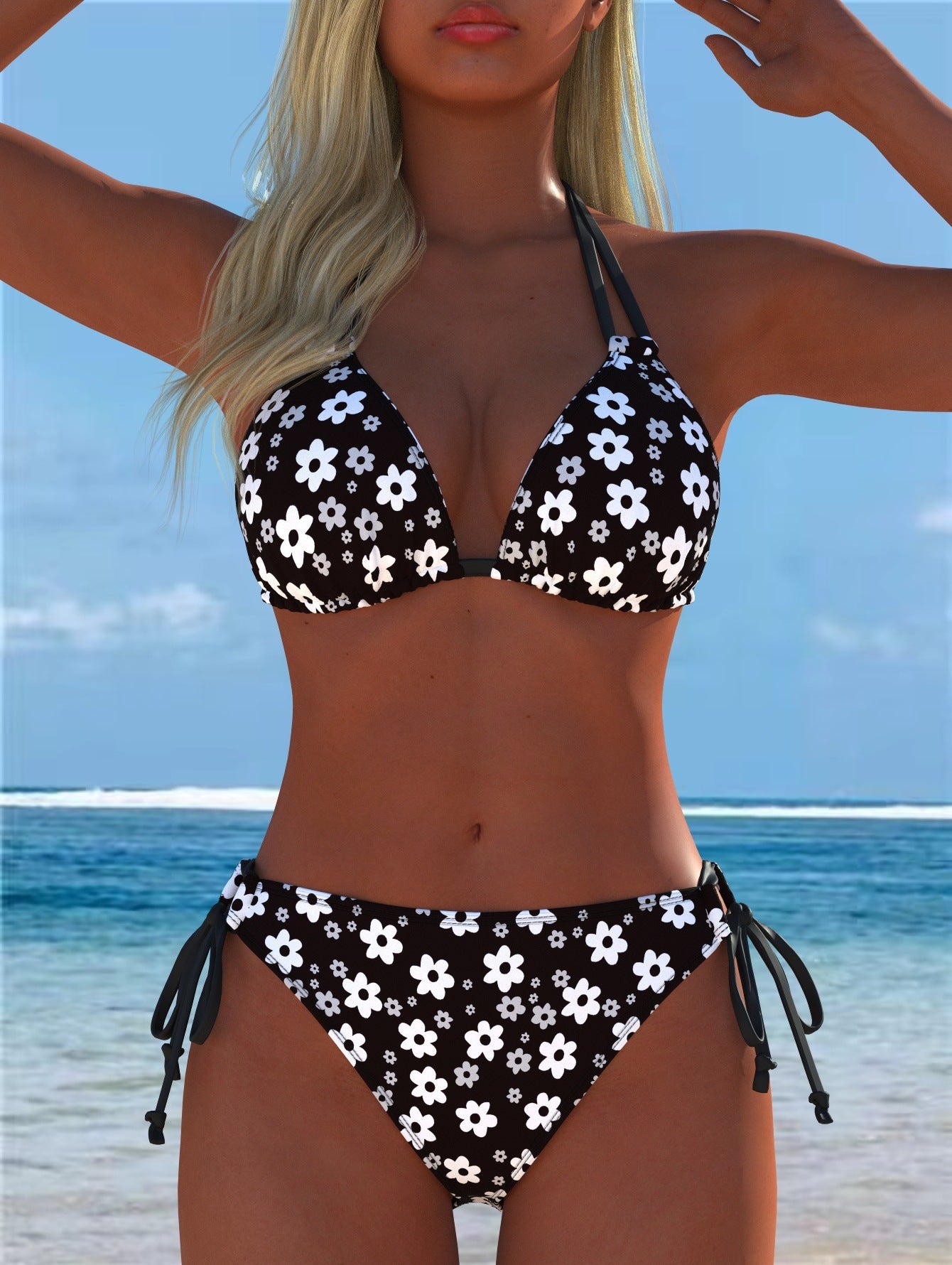 Damen Bikini-Set mit verspieltem Schnitt und trendigem Mustermix Shopnory