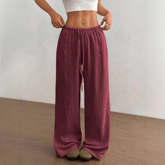Damen Weite Sommerhose mit elastischem Bund und lockerem Schnitt