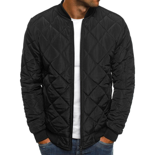 Herren Steppjacke mit hohem Kragen und praktischen Reißverschlusstaschen