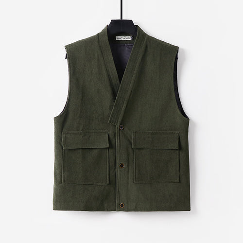 Herren Weste aus Cord mit Schalkragen, aufgesetzten Taschen und Knopfleiste Shop Nory