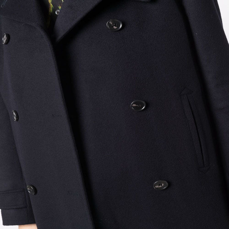 Damen Figurnaher Zweireihiger Wollmix-Longcoat mit fallendem Revers Shop Nory
