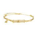Damen Armband mit kunstvollem Bambusdesign und zarten Blattdetails Shop Nory