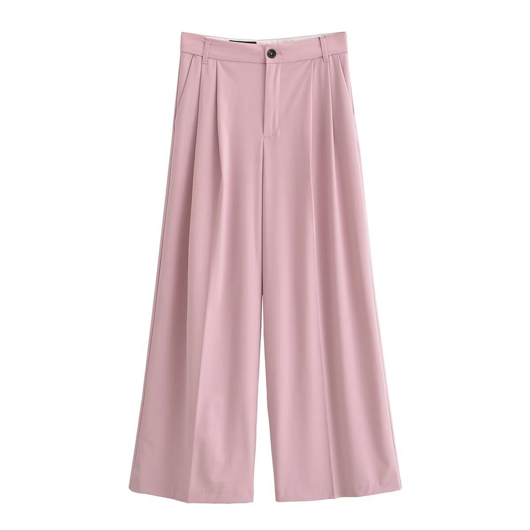 Damen Weite Bundfaltenhose im Palazzo‑Stil mit hoher Taille Shop Nory
