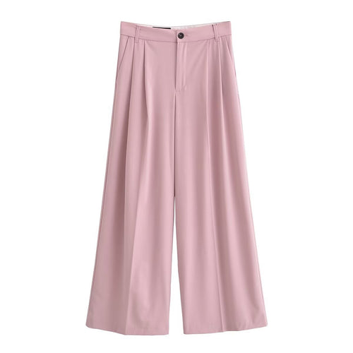 Damen Weite Bundfaltenhose im Palazzo‑Stil mit hoher Taille Shop Nory