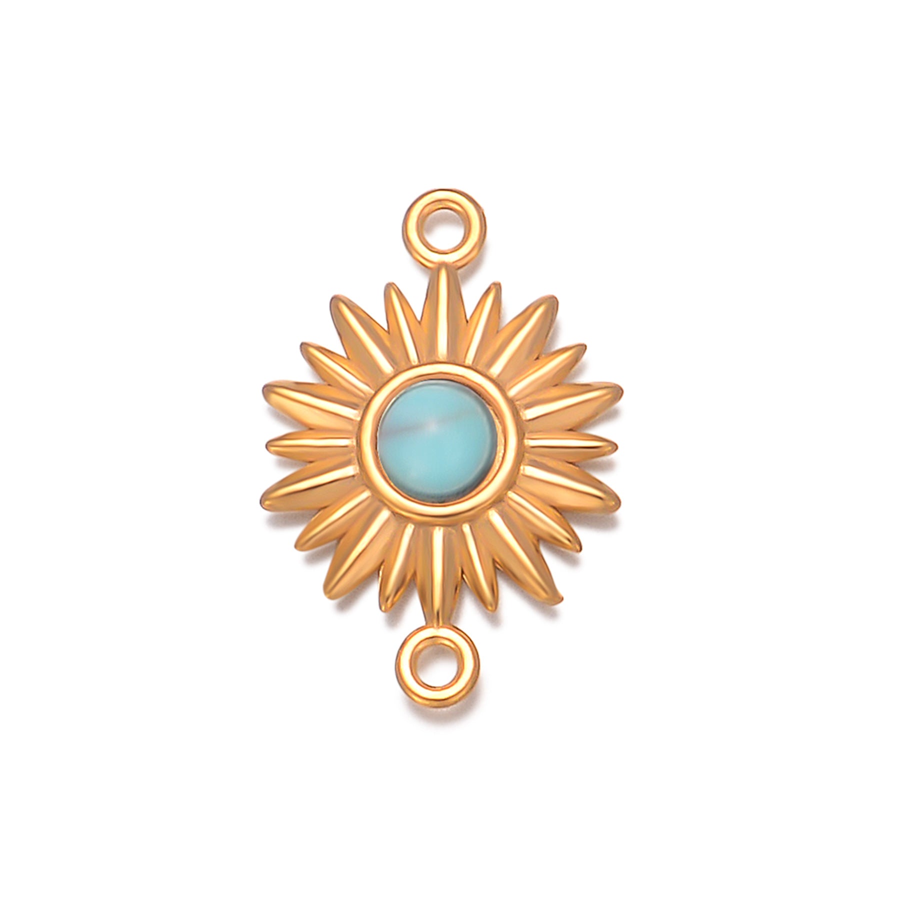 Damen Sonnenanhänger mit schwarzem Stein und goldenem Finish Shop Nory
