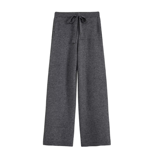 Damen Zweiteiliges Strickset mit Reißverschluss-Cardigan, Stehkragen und weitem Bein Shop Nory