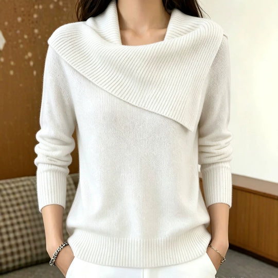 Damen Oversized Rollkragenpullover mit asymmetrischem Schalkragen Shop Nory
