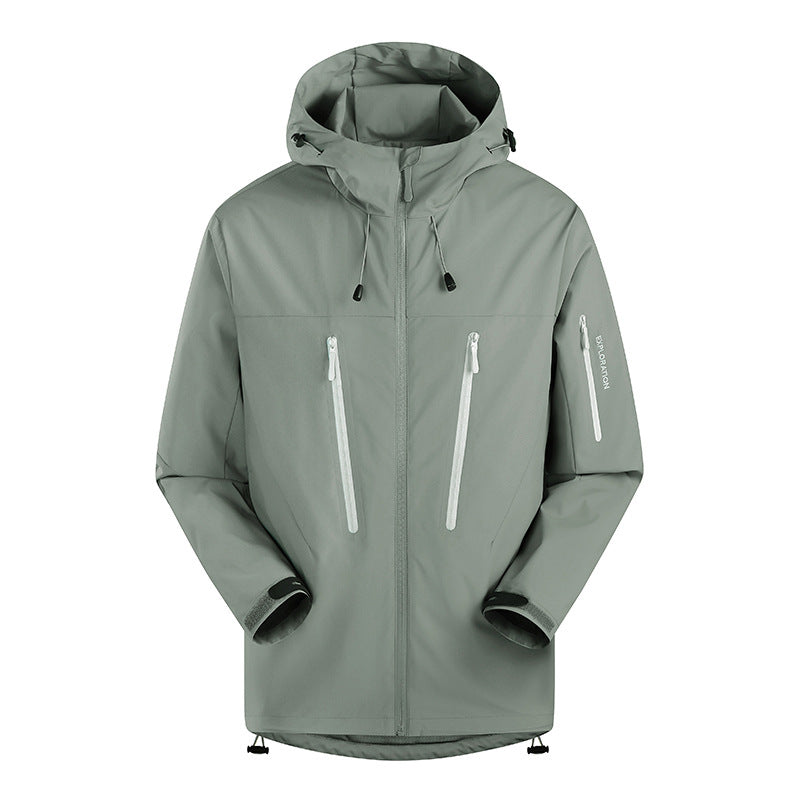 Herren Dreilagige atmungsaktive Hardshell-Outdoorjacke mit Kapuze und verschweißten Nähten Shop Nory