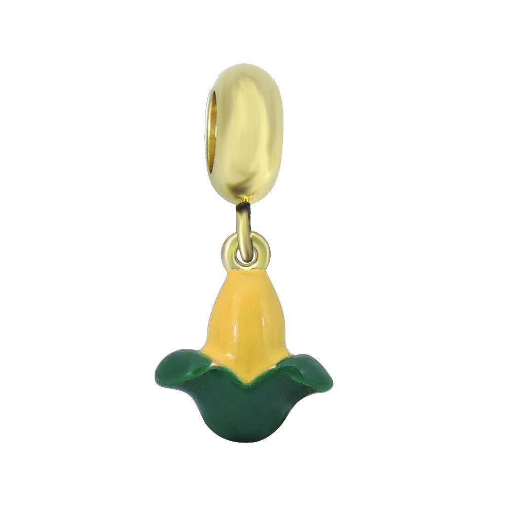 Verspielter Kaktus-Charm Anhänger mit Emaille und Strass
