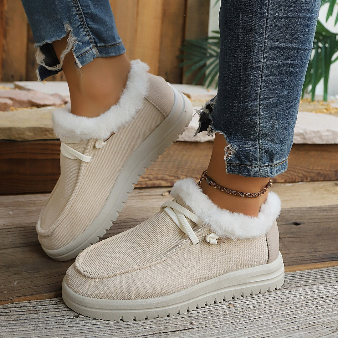Damen Gefütterte Slip-On-Pantoletten mit Teddyfutter und profilierter Plateau-Sohle Shop Nory