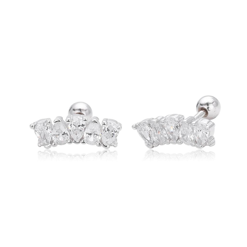 Damen Ohrstecker mit luxuriösem Zirkonbesatz aus hochwertigem 925 Sterling Silber Shop Nory