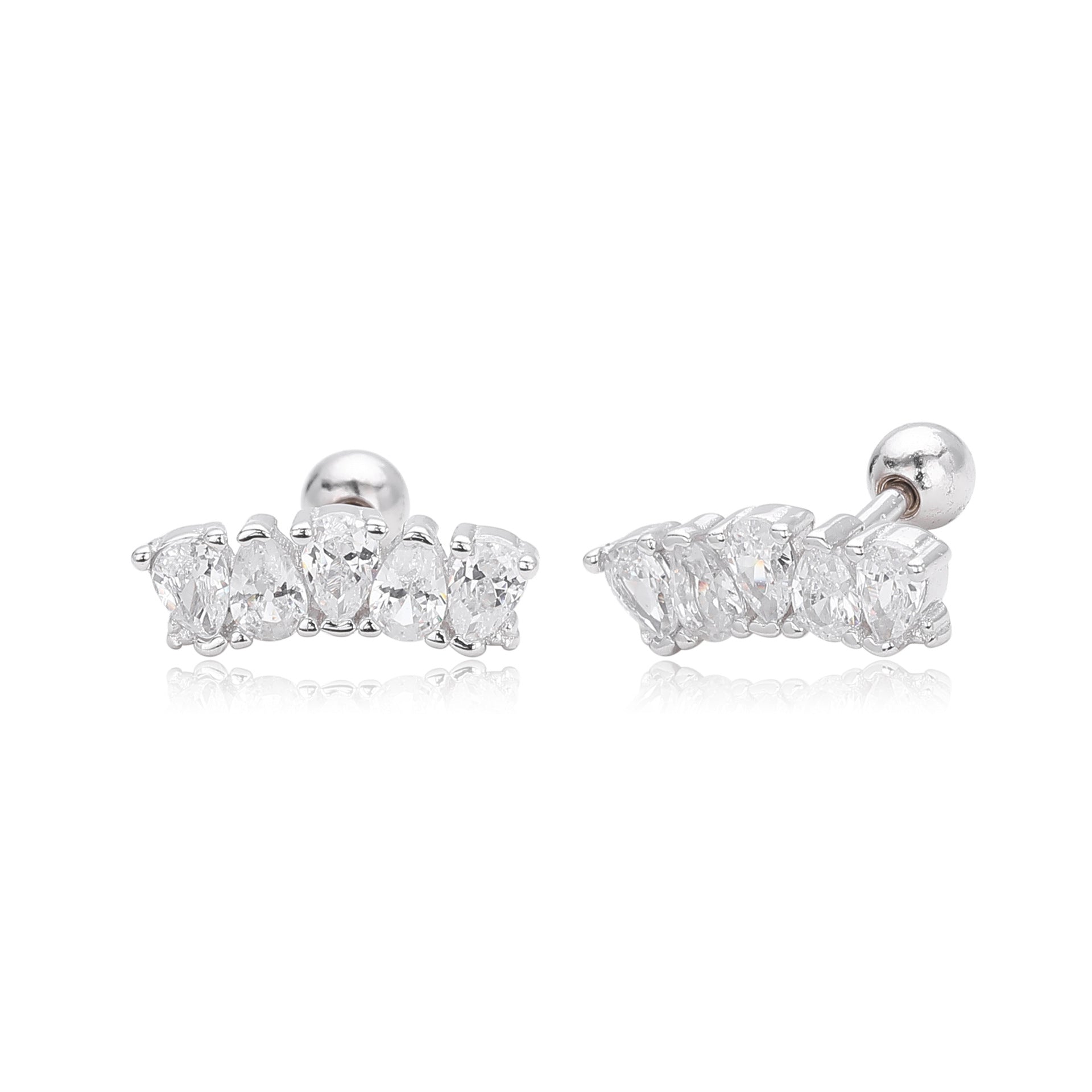 Damen Ohrstecker mit luxuriösem Zirkonbesatz aus hochwertigem 925 Sterling Silber Shop Nory
