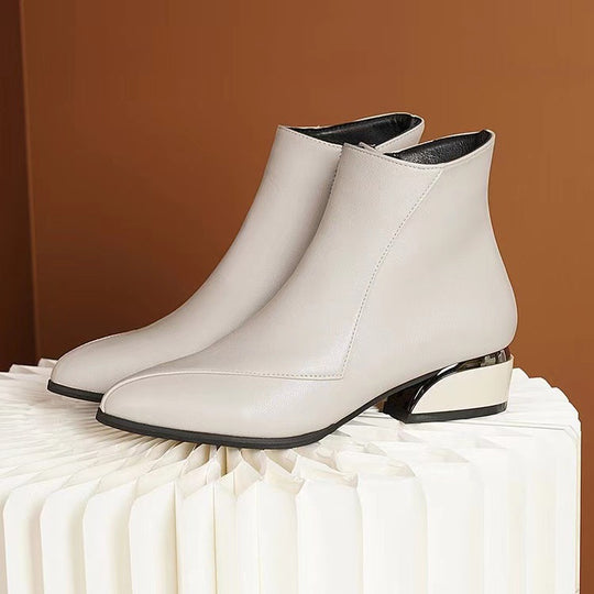 Damen knöchelhohe Stiefelette mit geometrischem Blockabsatz Shop Nory