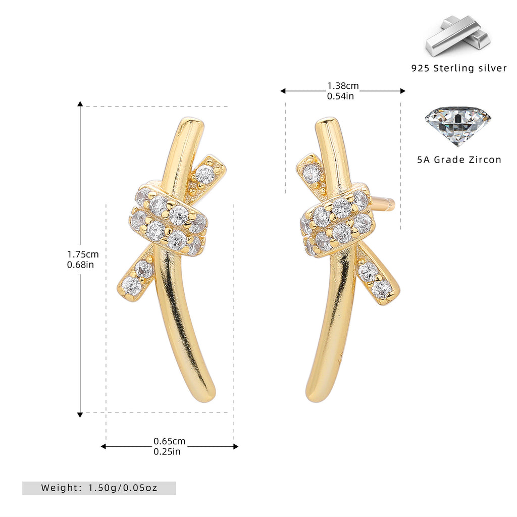 Damen Ohrhänger im modernen Schleifen-Design aus hochwertigem 925 Sterling Silber Shop Nory