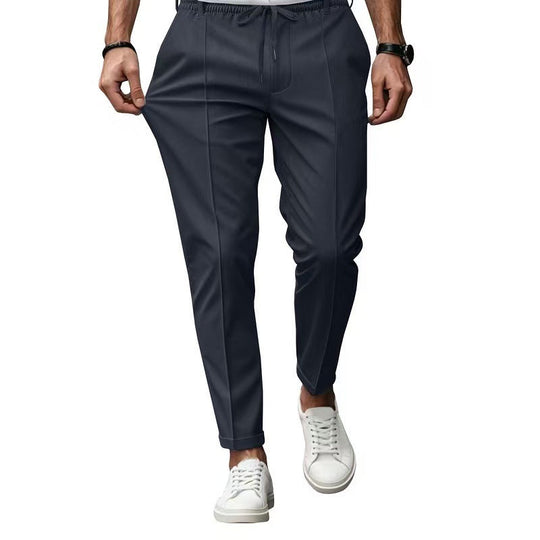 Herren elegante Freizeit-Hose mit elastischem Bund und seitlichen Eingrifftaschen