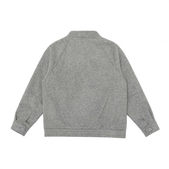 [Unisex] Boxy Wollmix-Zipjacke im Overshirt‑Stil mit kurzem Stehkragen Shop Nory