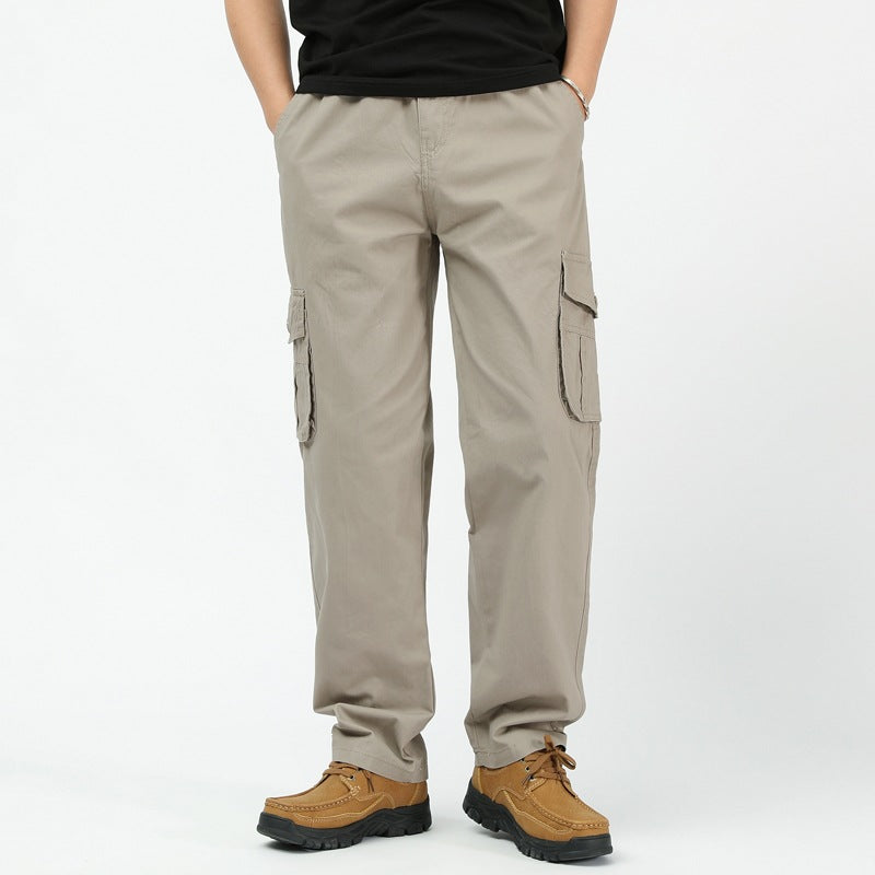 Herren Utility-Cargohose mit weitem Schnitt, mehrfachen Klappentaschen & geradem Bein Shop Nory