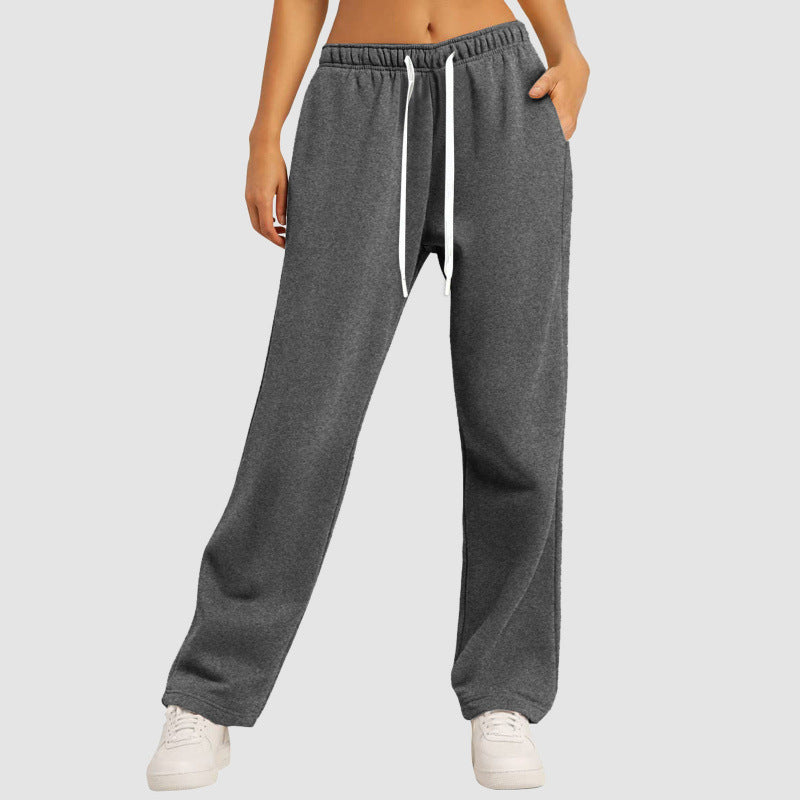Damen nan lässige Loungehose mit geradem Bein extra langem Tunnelzug und tiefem Schritt Shop Nory