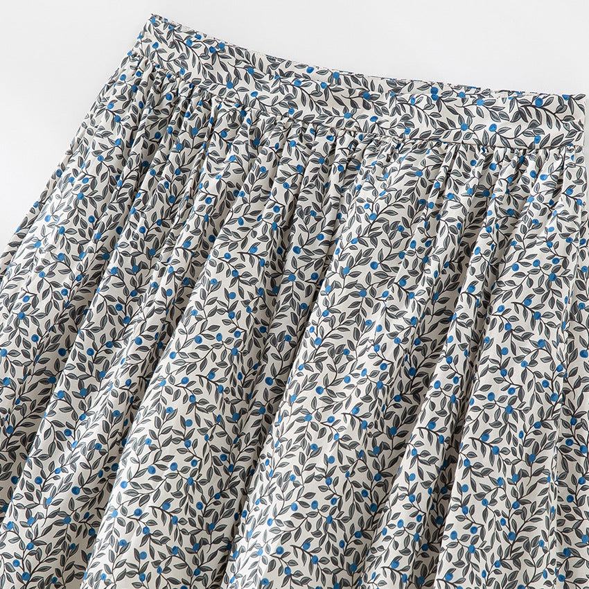 Damen Midirock mit Plissée‑Optik, gerafftem Bund und floralem Print Shop Nory