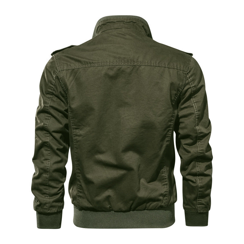 Herren Fieldbomberjacke im Military-Utility-Stil mit Schulterpatten, Rippenbündchen und aufgesetzten Brusttaschen Shop Nory