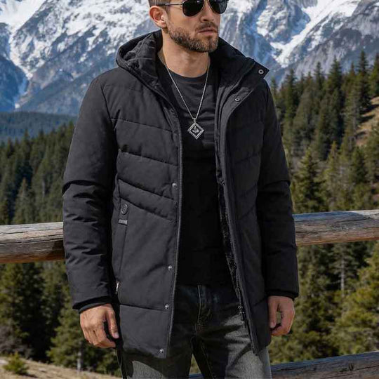 Herren Praktische Winterjacke mit Kapuze und edlen Steppdetails Shop Nory
