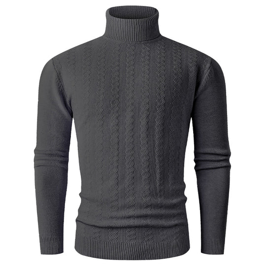 Herren Rollkragenpullover aus Feinstrick mit Zopfmuster und schmaler Silhouette Shop Nory