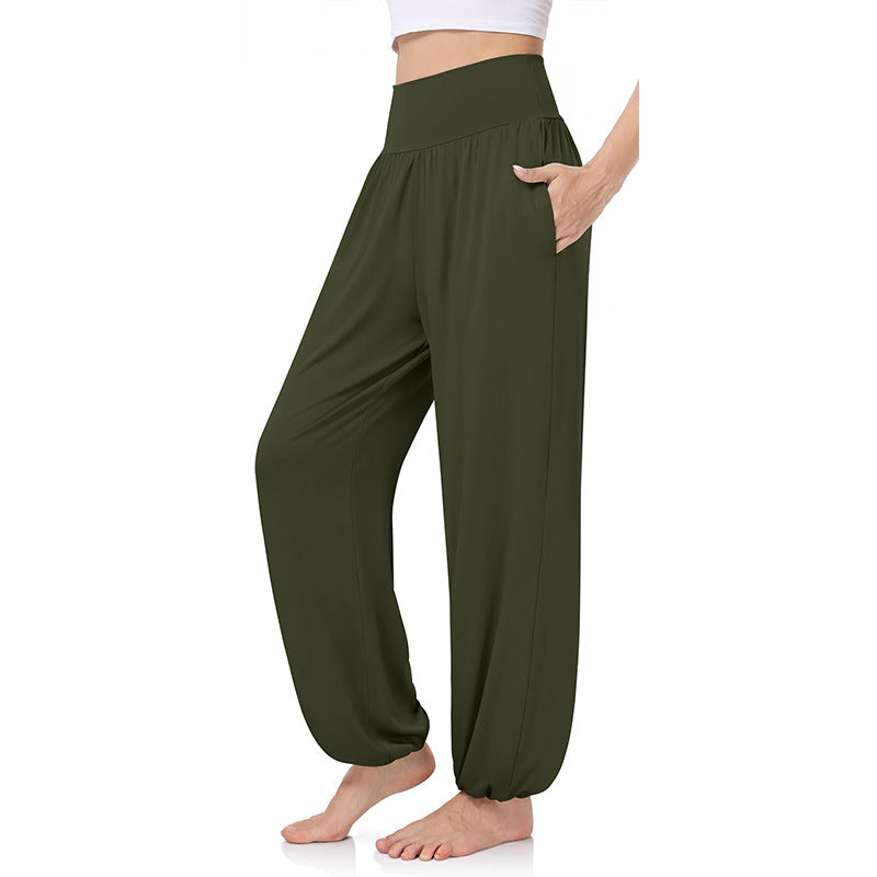 Damen Weite Freizeithose mit elastischem Bund und praktischen Seitentaschen Shopnory