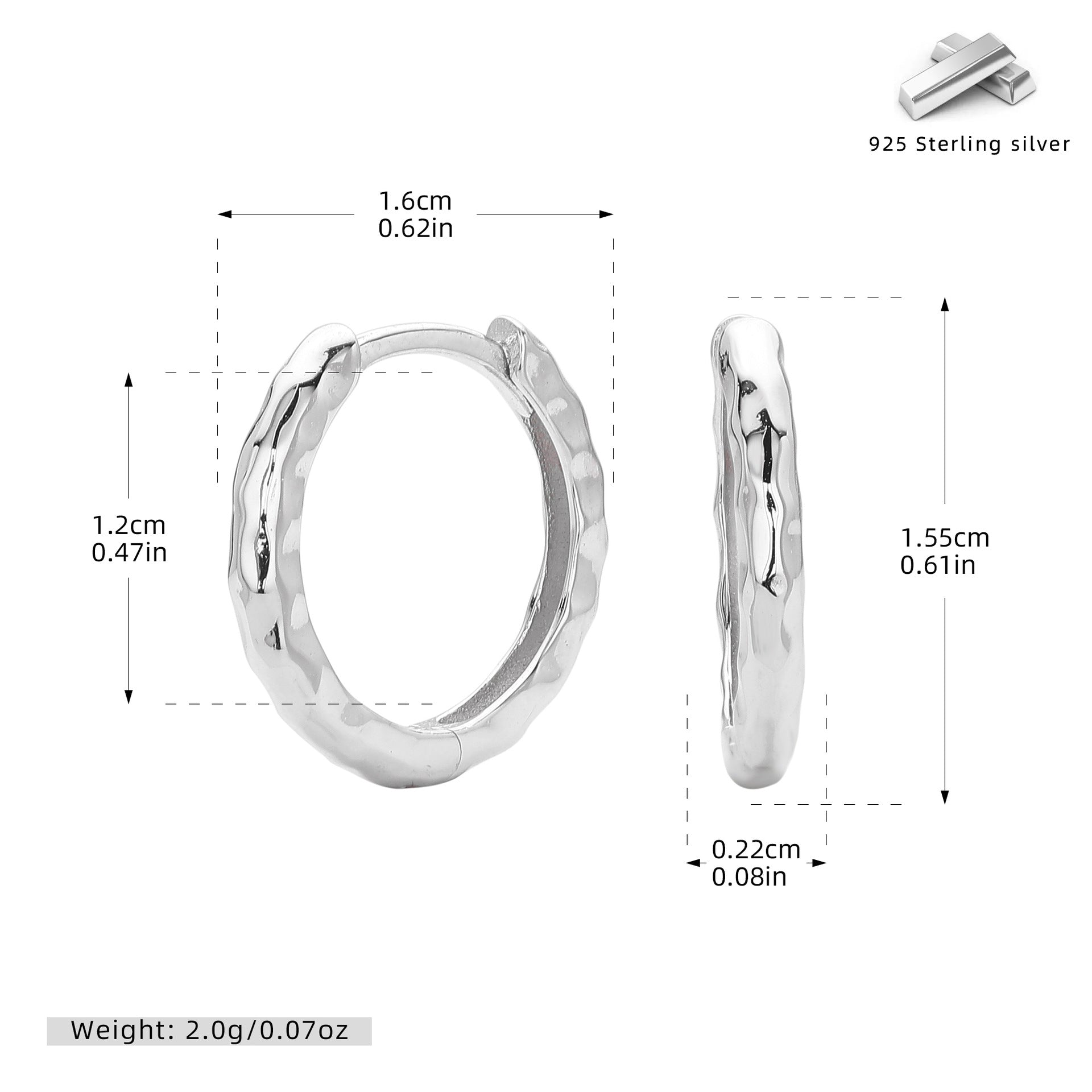 Damen Creolen mit elegantem gewelltem Design aus hochwertigem 925 Sterling Silber Shop Nory