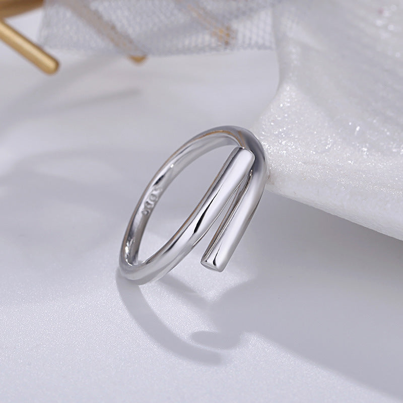 Damen Offener Ring mit kunstvollem Blattdesign Shop Nory