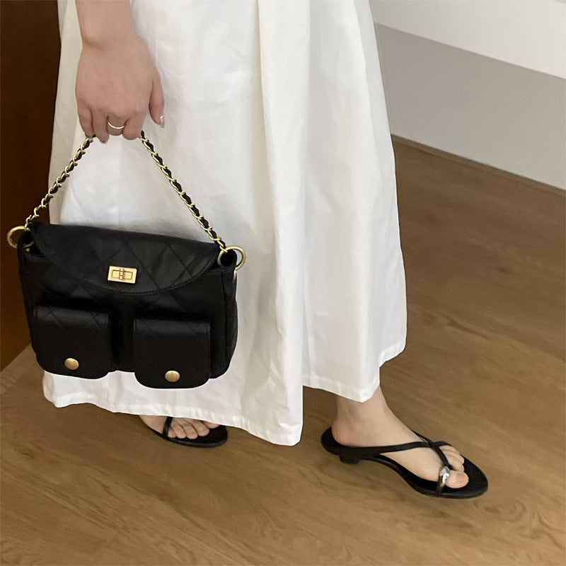 Damen elegante Sling-Sandalen mit modischem Riemendesign und komfortablem Absatz