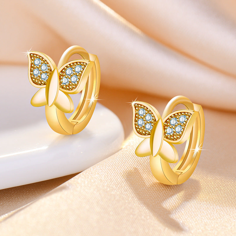 Damen Ohrringe mit filigranem Schmetterlingsdesign und hochwertigen Zirkonia Shop Nory