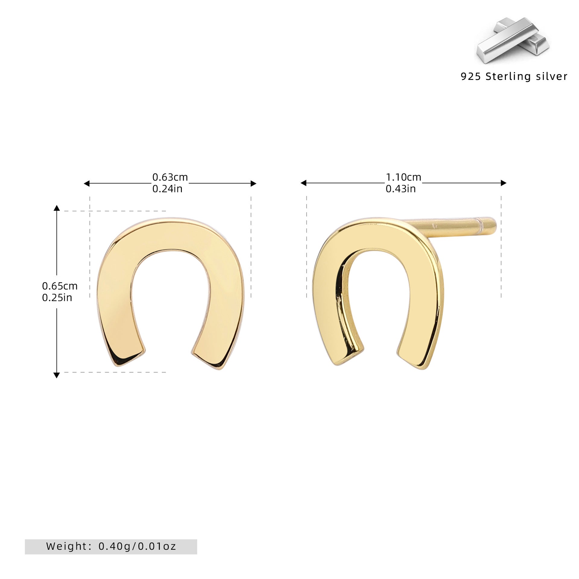 Damen Ohrstecker im stilvollen Hufeisen-Design Shop Nory