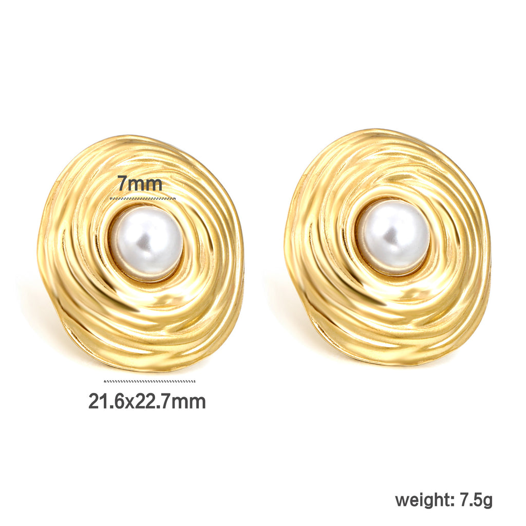 Damen Ohrstecker mit elegantem Muschel-Design und hochwertiger Perle Shop Nory