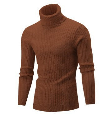 Herren Taillierter Thermo-Rollkragenpullover mit Zopf- und Rippstrickstruktur Shop Nory