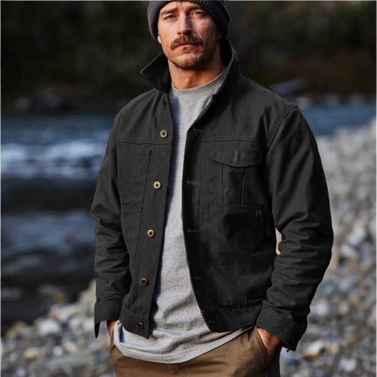 Herren leichte Utility-Jacke mit praktischen Taschen und stylischem Stehkragen