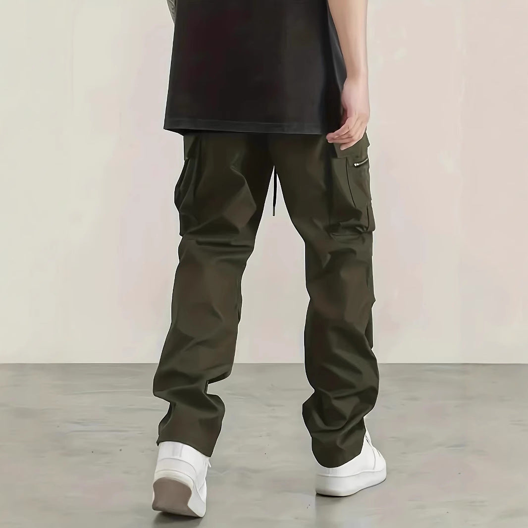 Herren weite Utility-Cargohose mit Tunnelzugbund, Multifunktionstaschen & Reißverschlusstasche Shop Nory