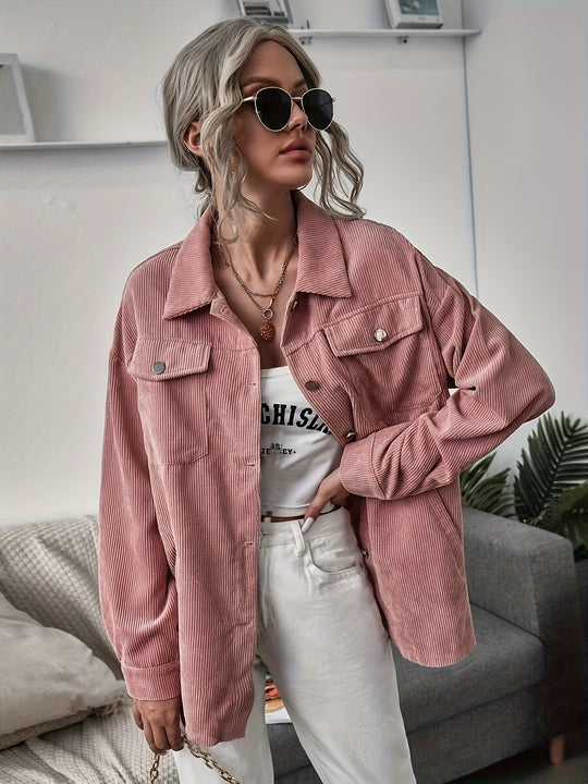 Damen Cord-Overshirt mit Pattentaschen und Oversize-Schnitt Shop Nory