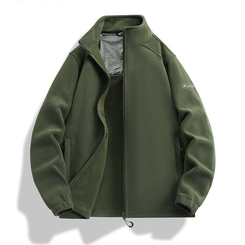 Herren Fleecejacke mit Stehkragen, Windabweisender Microfleece und Reißverschlusstaschen Shop Nory