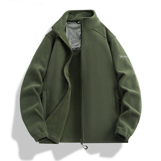 Herren Fleecejacke mit Stehkragen, Windabweisender Microfleece und Reißverschlusstaschen Shop Nory