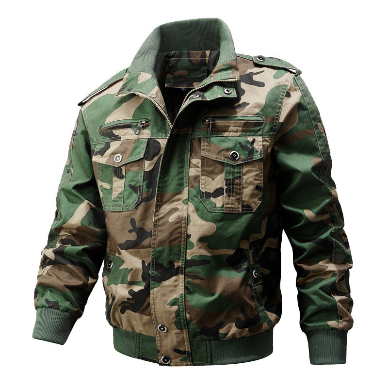 Herren robustes Canvas-Pilotblouson mit Rippenbündchen und Schulterpatten Shop Nory