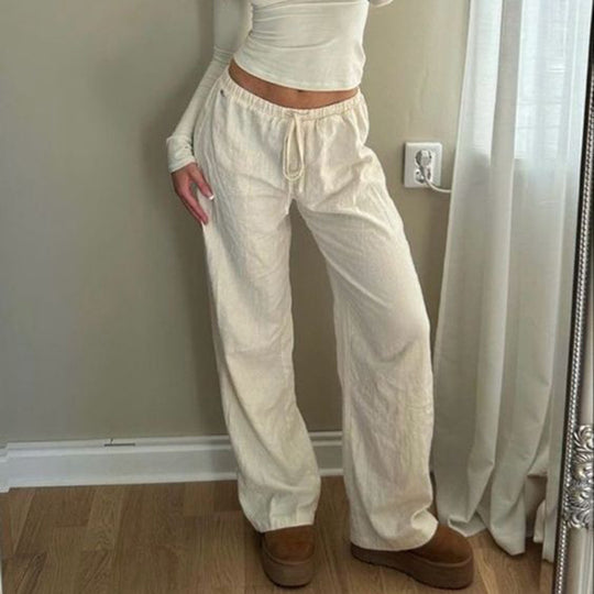 Damen nan weite Jogginghose mit hohem Bund Tunnelzug und Palazzo-Silhouette Shop Nory