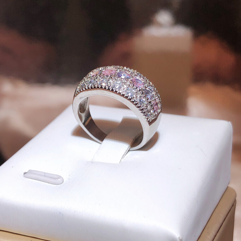 Damen Schmuckring mit funkelnden Zirkonia und pastellfarbenen Steinen Shop Nory