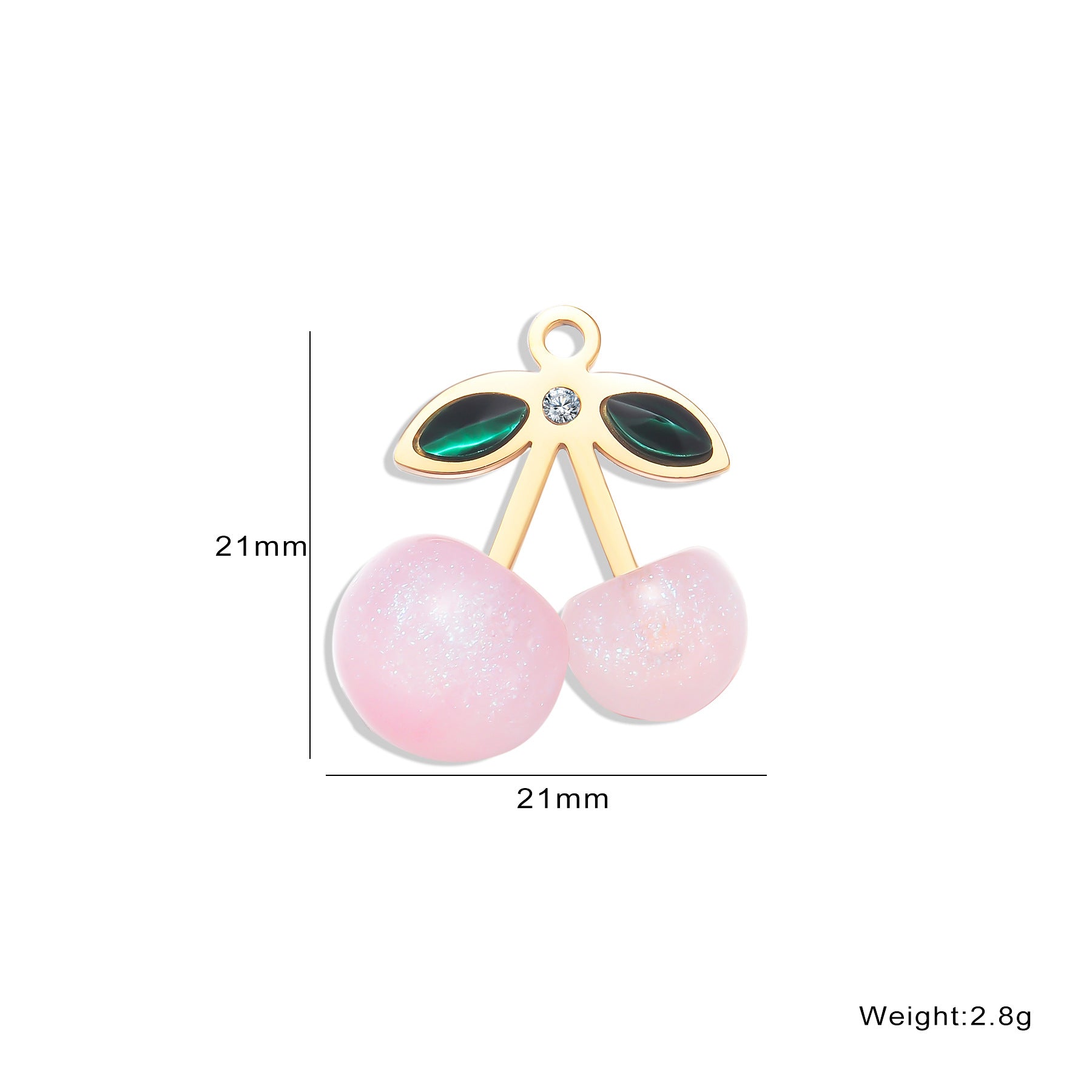 Damen Schmuckanhänger mit Kirschmotiv und funkelnden Kristallen Shop Nory