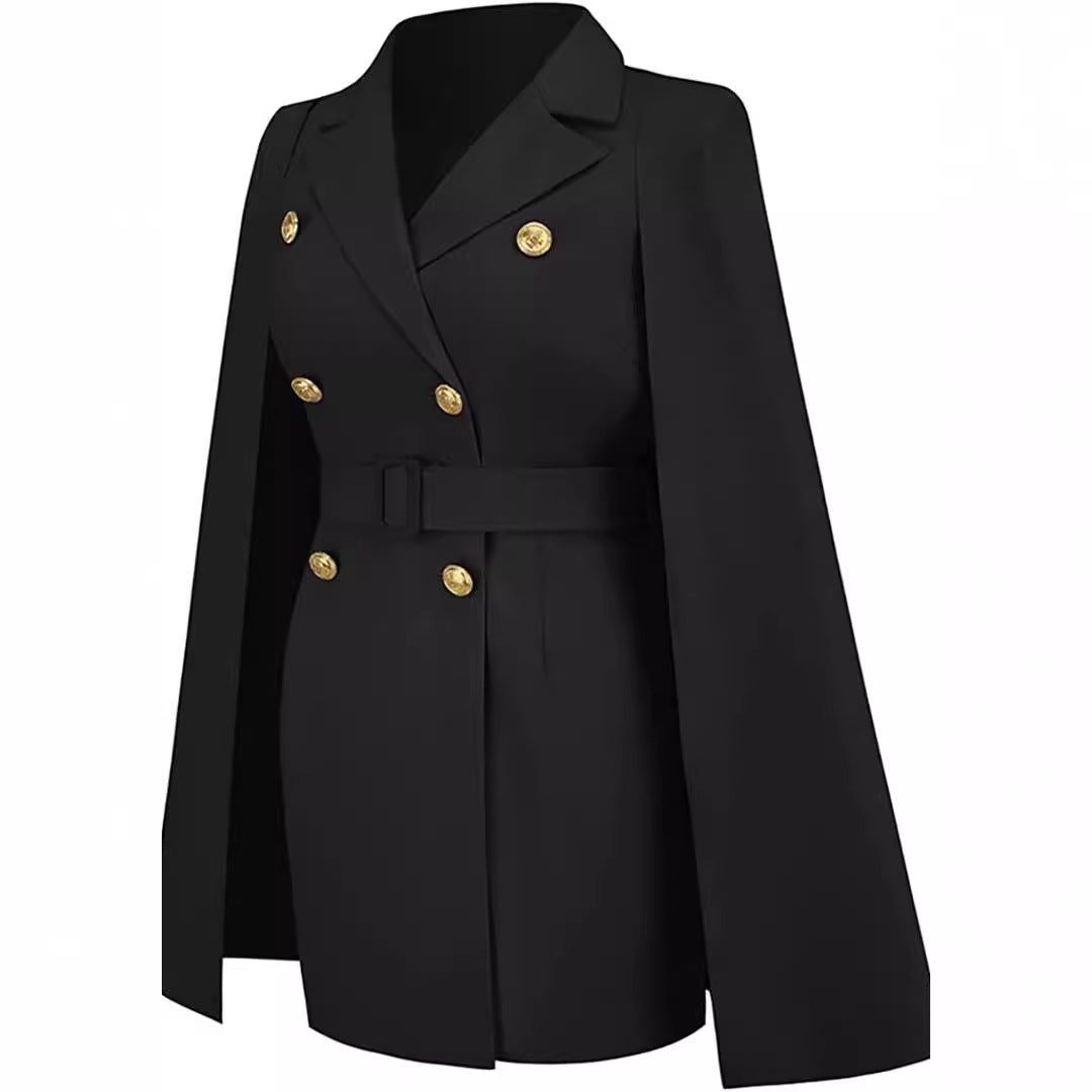 Damen Kurzblazerkleid mit Cape-Ärmeln und doppelreihiger Zierknopfleiste Shop Nory