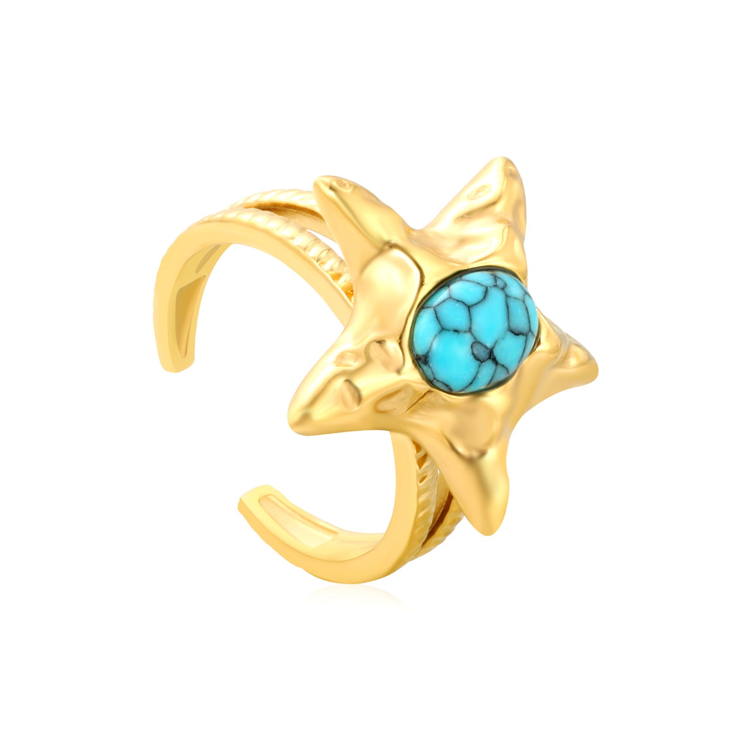 Damen Offener Ring mit einzigartigem Sternenanhänger und adjustablem Design Shop Nory